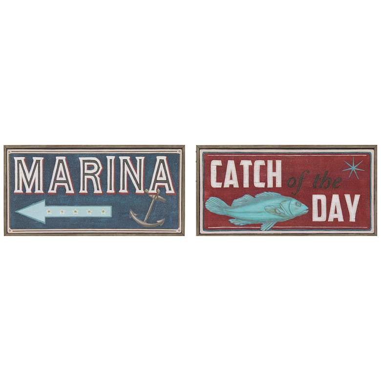 Image 1 Shoreline Signs II and IV 18 inch Wide 2-Piece Wall Art Set