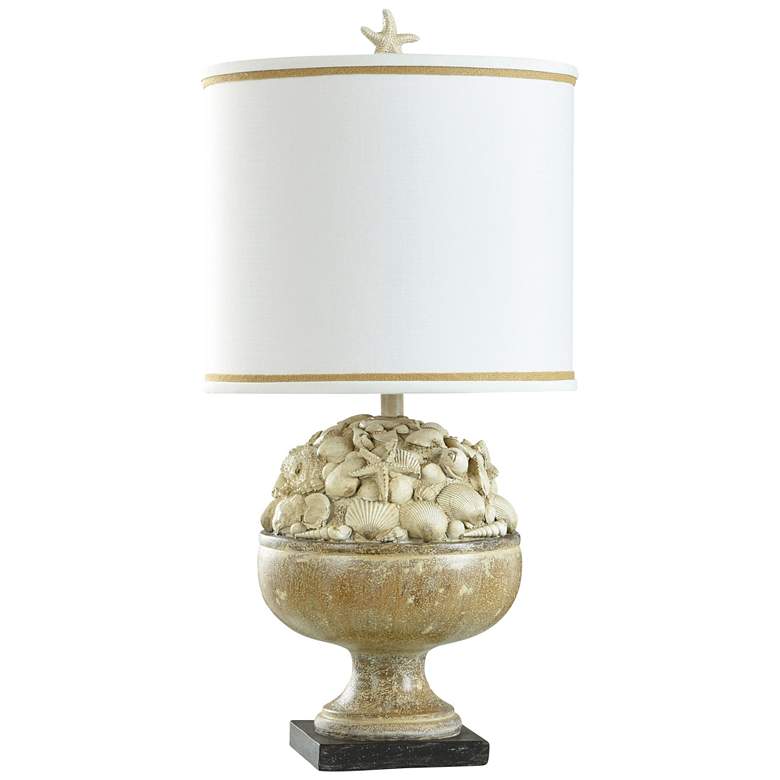 Image 1 Shores 31" Beige Table Lamp With Seashell Motif