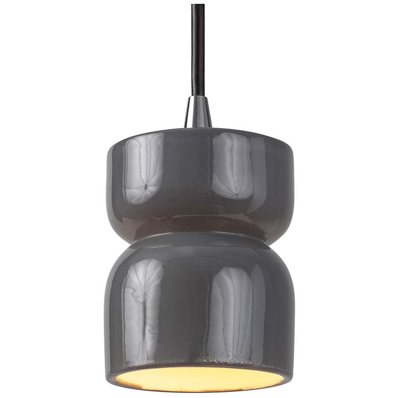 Image 1 Short Hourglass Pendant - Gloss Grey-PB