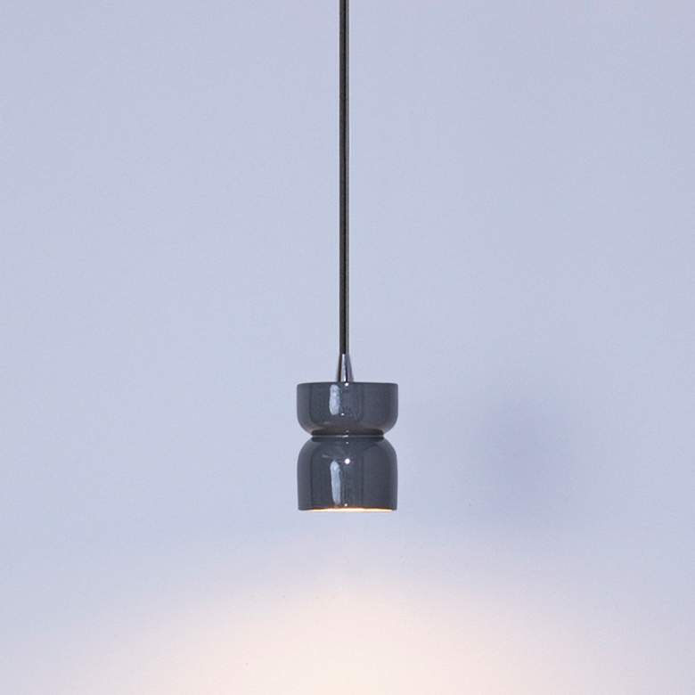 Image 1 Short Hourglass Pendant - Gloss Grey-PB