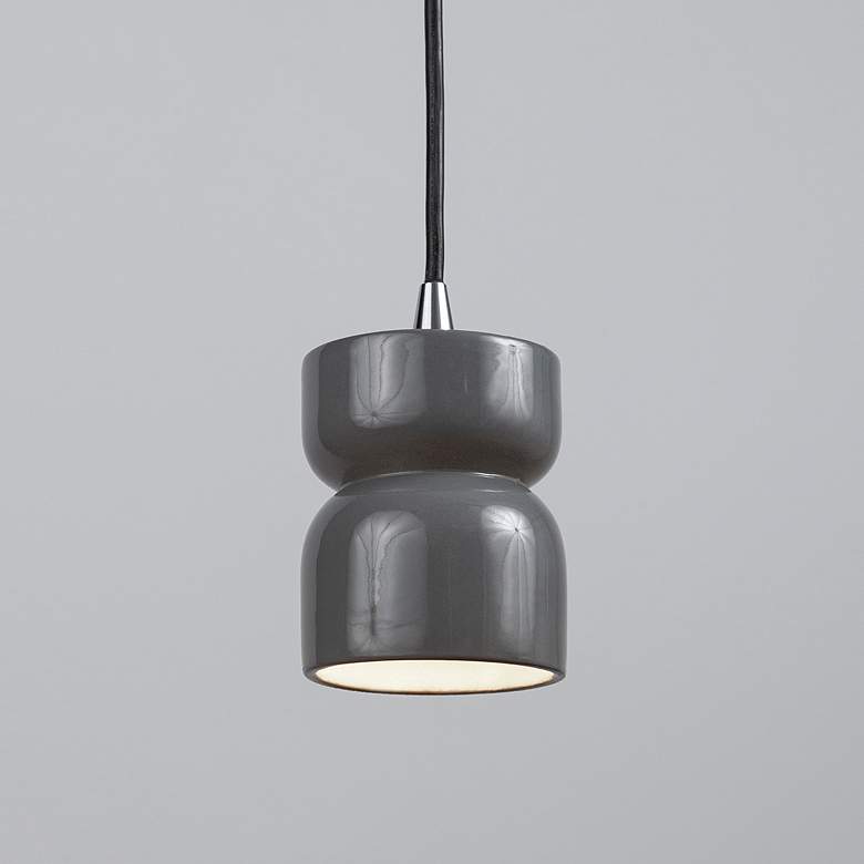 Image 6 Short Hourglass Pendant - Gloss Grey-PB more views