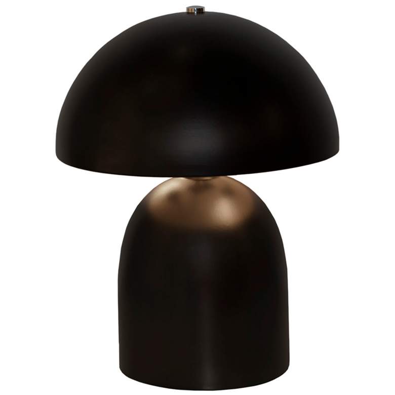 Image 1 Short Kava 12 inch Tall Carbon Matte Black Ceramic Table Lamp