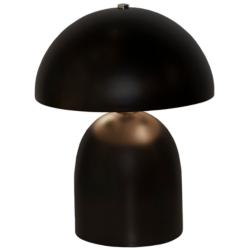 Short Kava 12&quot; Tall Carbon Matte Black Ceramic Table Lamp