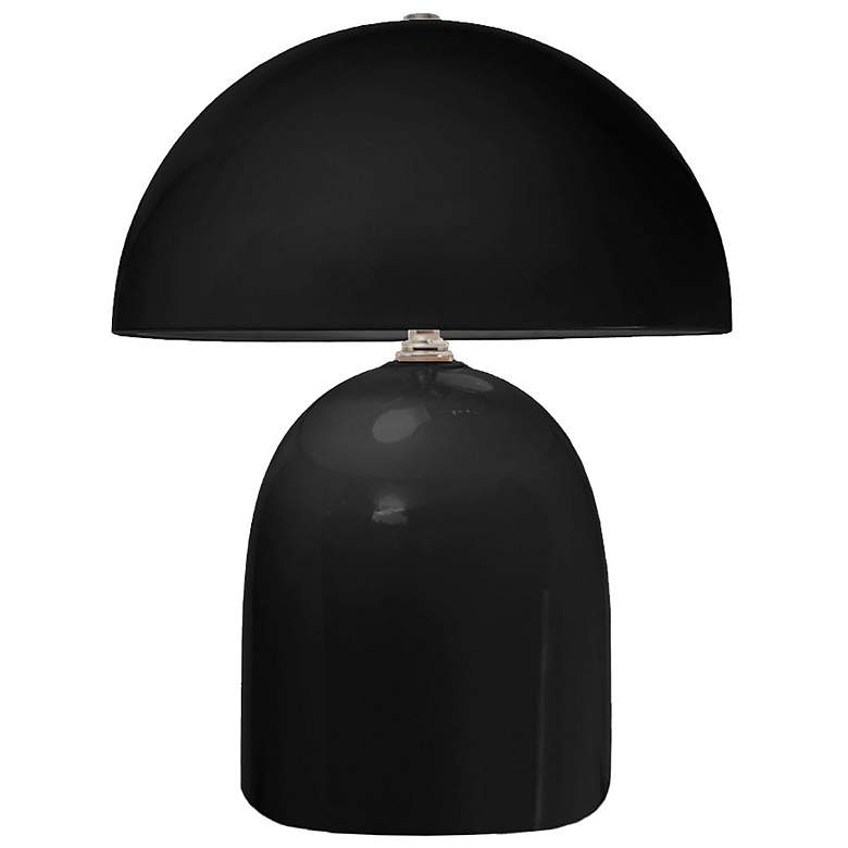 Image 1 Short Kava 12 inch Tall Gloss Black Ceramic Table Lamp