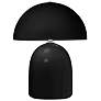 Short Kava 12" Tall Gloss Black Ceramic Table Lamp