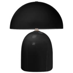 Short Kava 12&quot; Tall Gloss Black Ceramic Table Lamp