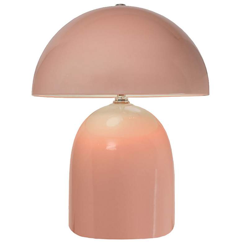 Image 1 Short Kava 12 inch Tall Gloss Blush Ceramic Table Lamp