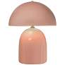 Short Kava 12" Tall Gloss Blush Ceramic Table Lamp