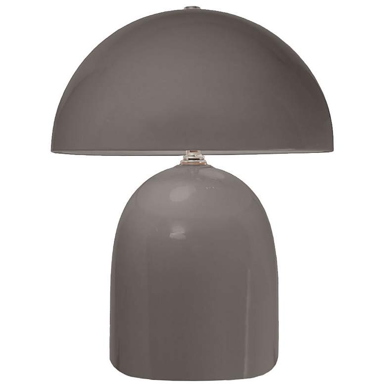 Image 1 Short Kava 12 inch Tall Gloss Grey Ceramic Table Lamp