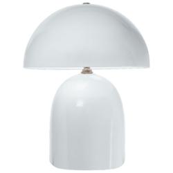 Short Kava 12&quot; Tall Gloss White Ceramic Table Lamp