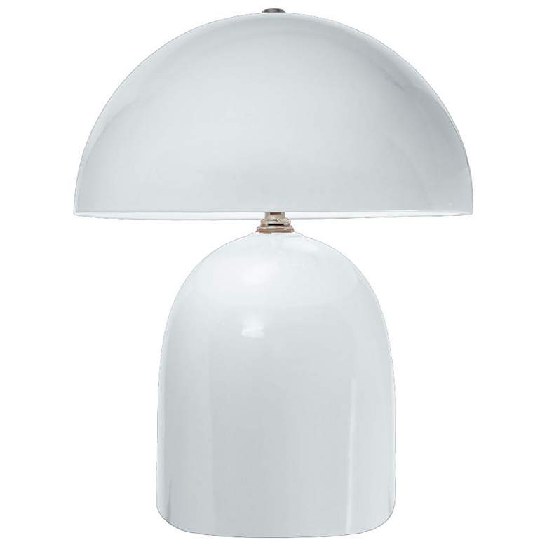 Image 1 Short Kava 12 inch Tall Gloss White Ceramic Table Lamp