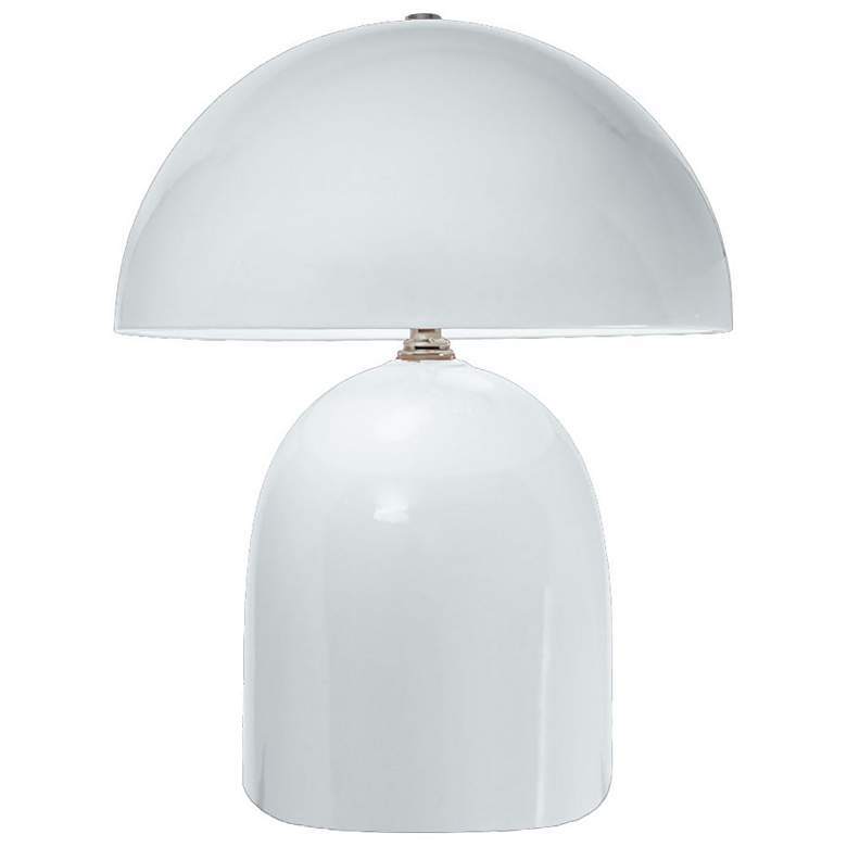 Image 1 Short Kava 12" Tall Gloss White Ceramic Table Lamp