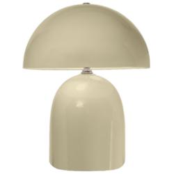Short Kava 12&quot; Tall Vanilla Gloss Ceramic Table Lamp