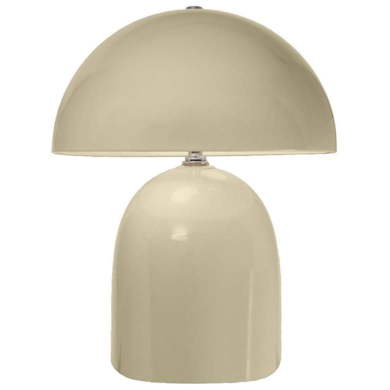 Image 1 Short Kava 12 inch Tall Vanilla Gloss Ceramic Table Lamp