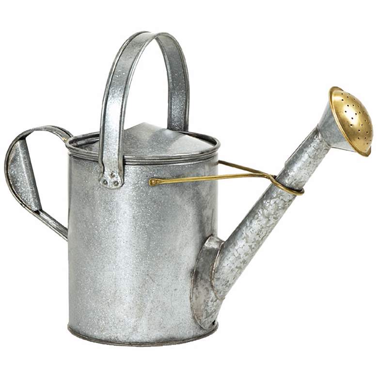 Image 1 Short-Necked Galvanized Steel Watering Can