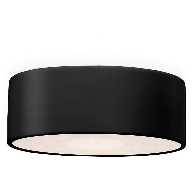 Image 1 Short Round Carbon Matte Black LED Flush-Mount