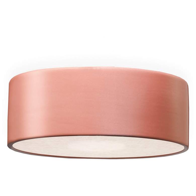 Image 1 Short Round Gloss Blush LED Flush-Mount