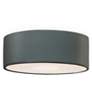 Short Round Pewter Green LED Flush-Mount