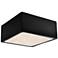 Short Square Carbon Matte Black LED Flush-Mount