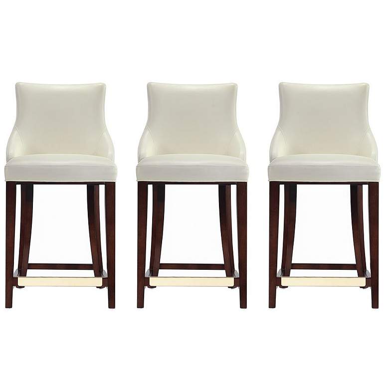 Image 1 Shubert Counter Stool in Ivory - Set of 3