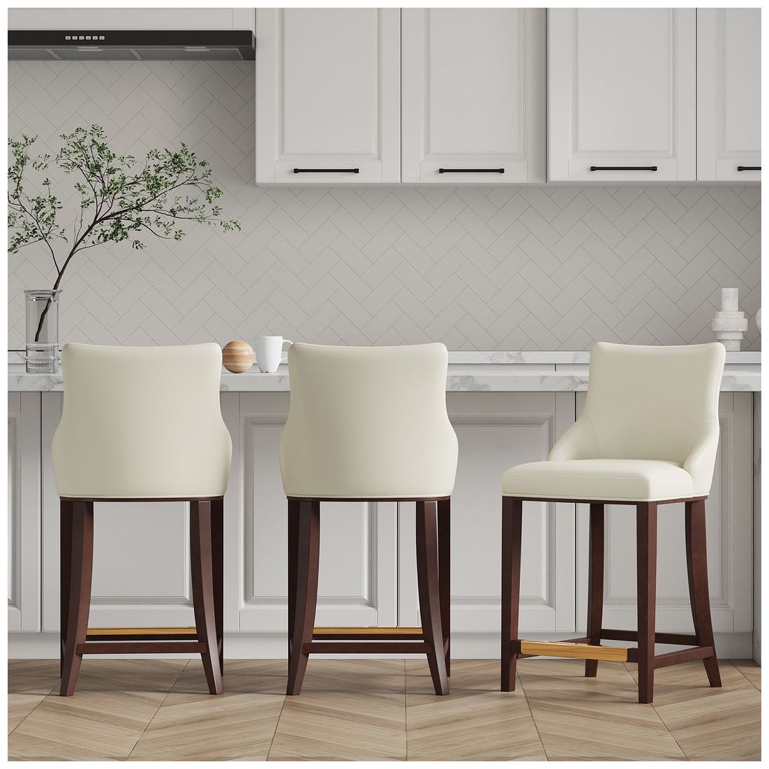 Image 2 Shubert Counter Stool in Ivory - Set of 3 more views