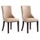 Shubert Modern Faux Leather and Velvet Dining Chair in Tan (Set of 2)