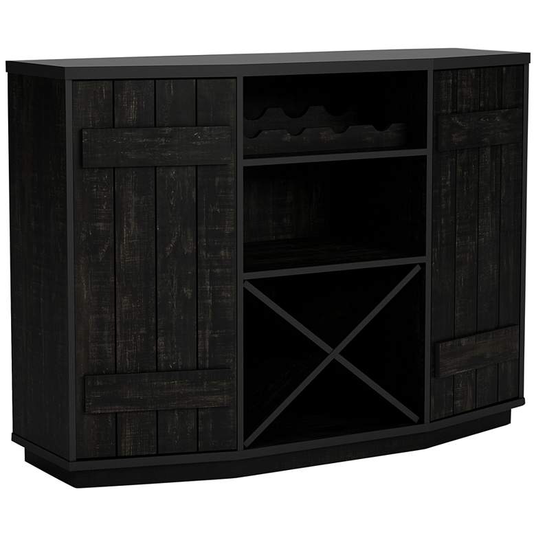 Image 2 Shutler 47 1/4" Wide Reclaimed Black Oak Wood 5-Shelf Buffet