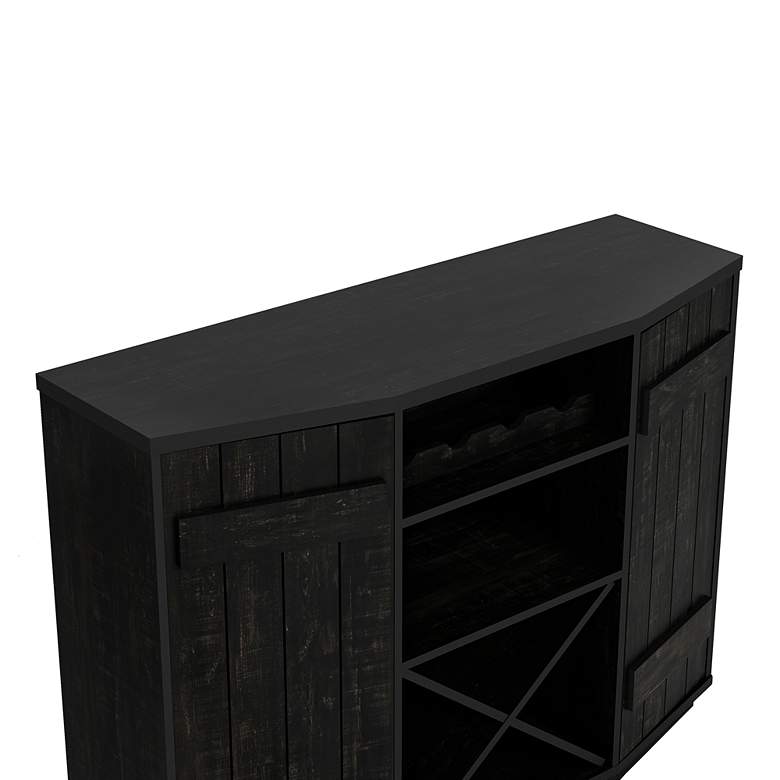 Image 3 Shutler 47 1/4" Wide Reclaimed Black Oak Wood 5-Shelf Buffet more views