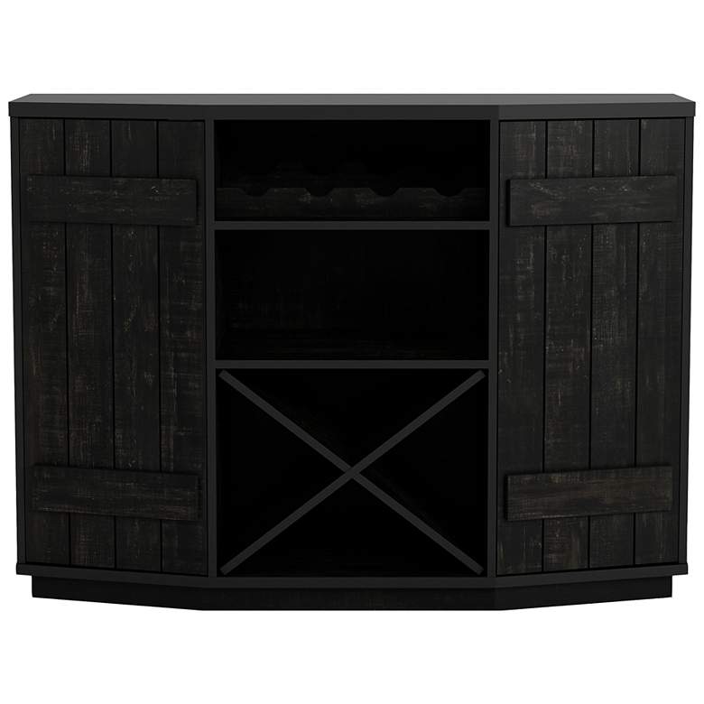 Image 5 Shutler 47 1/4" Wide Reclaimed Black Oak Wood 5-Shelf Buffet more views