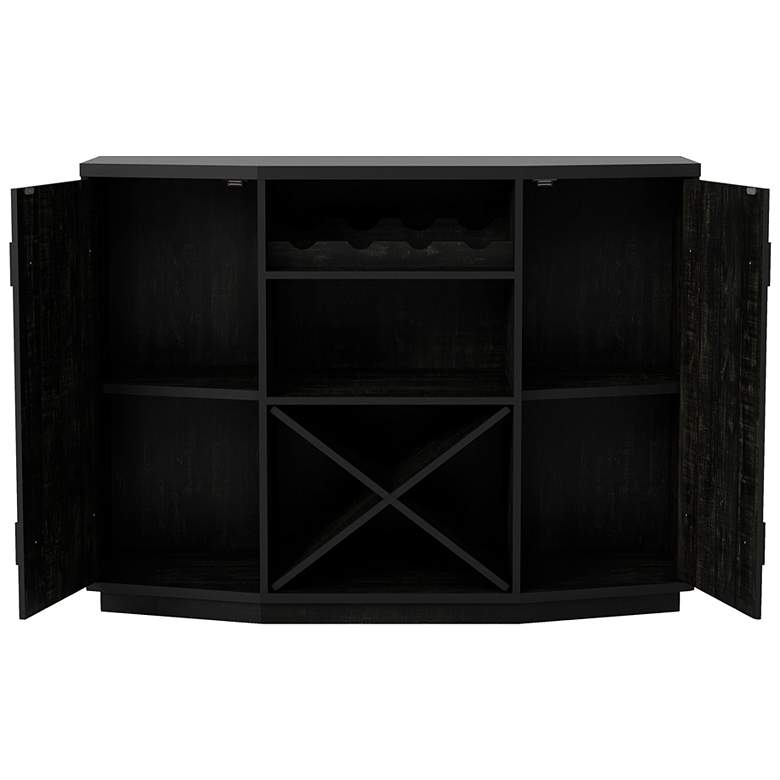 Image 6 Shutler 47 1/4" Wide Reclaimed Black Oak Wood 5-Shelf Buffet more views