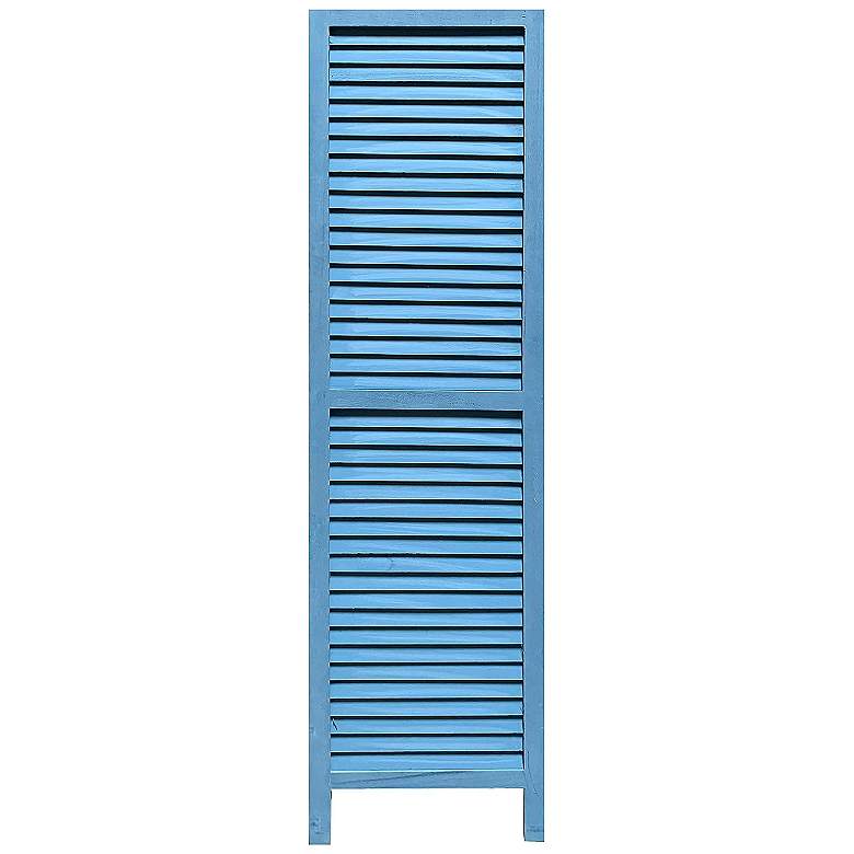 Image 4 Shutter 48 inch Wide Blue Slat 3-Panel Screen/Room Divider more views