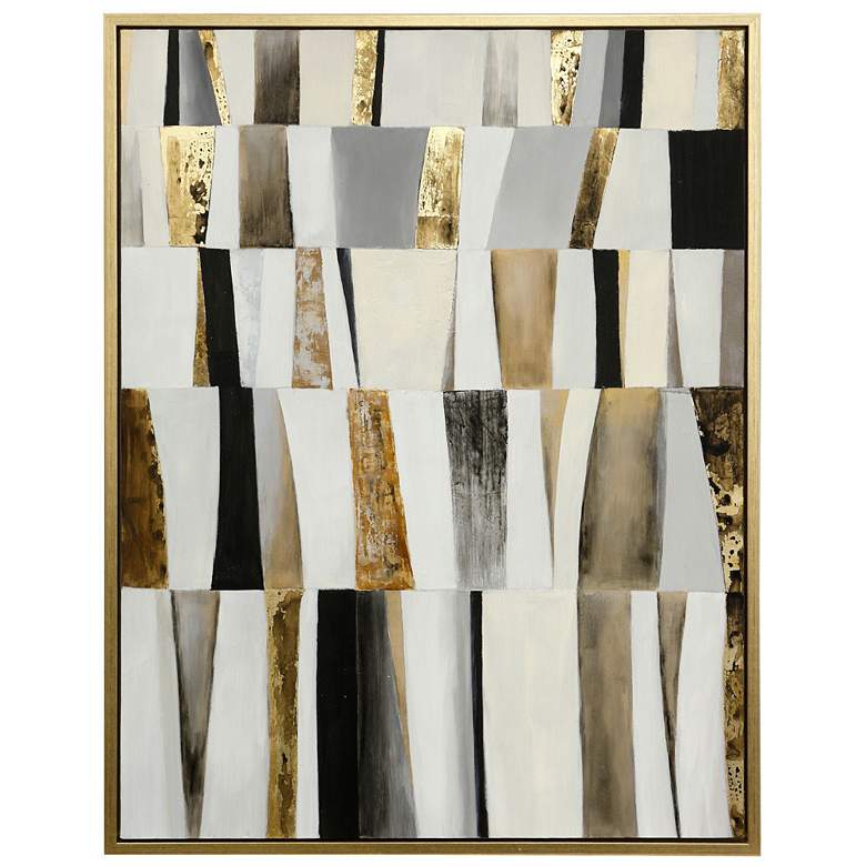 Image 1 Shutter Framed Canvas Art- Small - Hand Painted Abstract - 1.5 Inch Frame