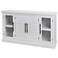 Shutter White 60" Wide Wood Black Handle 4-Door Cabinet