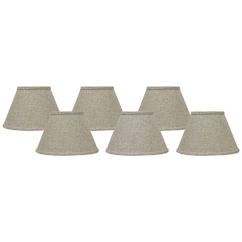 Image 1 Siam Brown Set of 6 Empire Lamp Shades 4x6x5.25 (Clip-On)