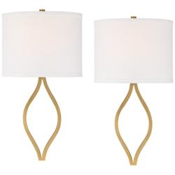 Sian 19 1/2&quot; High Warm Antique Brass Half-Moon Wall Sconce Set of 2