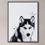 1_Siberian Husky 24"x18" Printed Glass Framed Wall Art