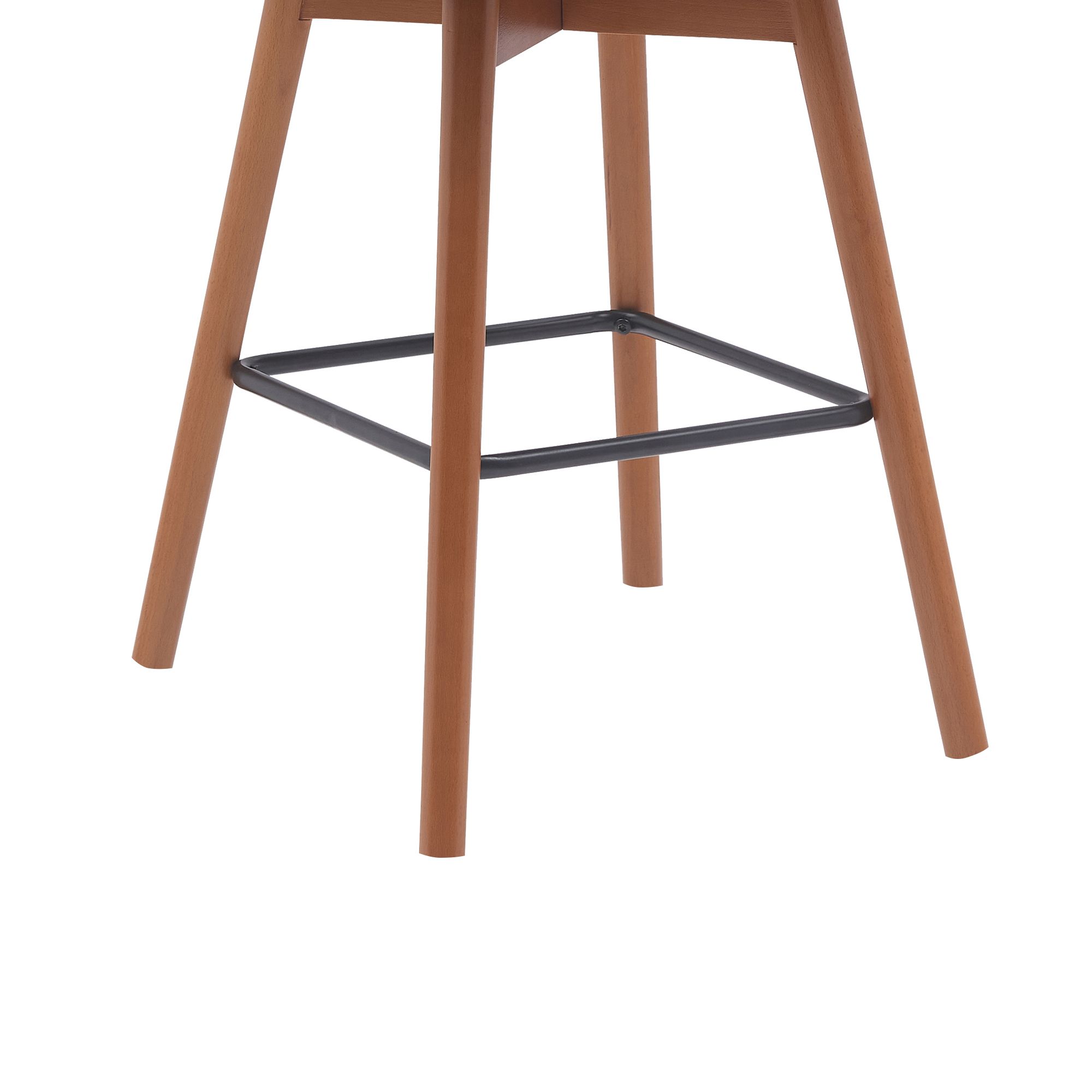 Image 7 Sicily 26 in. Swivel Barstool in Walnut Wood and Grey Faux Leather more views