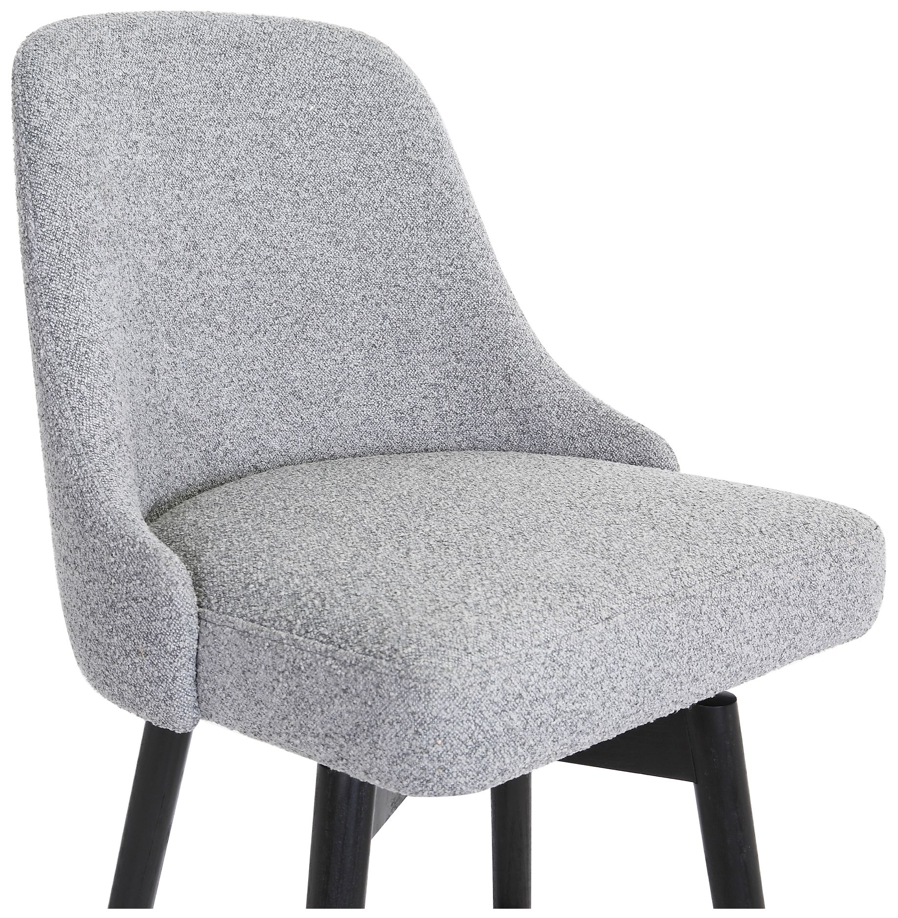 Image 7 Sicily 26 In. Swivel Counter Stool in Black Wood and Light Grey Fabric more views