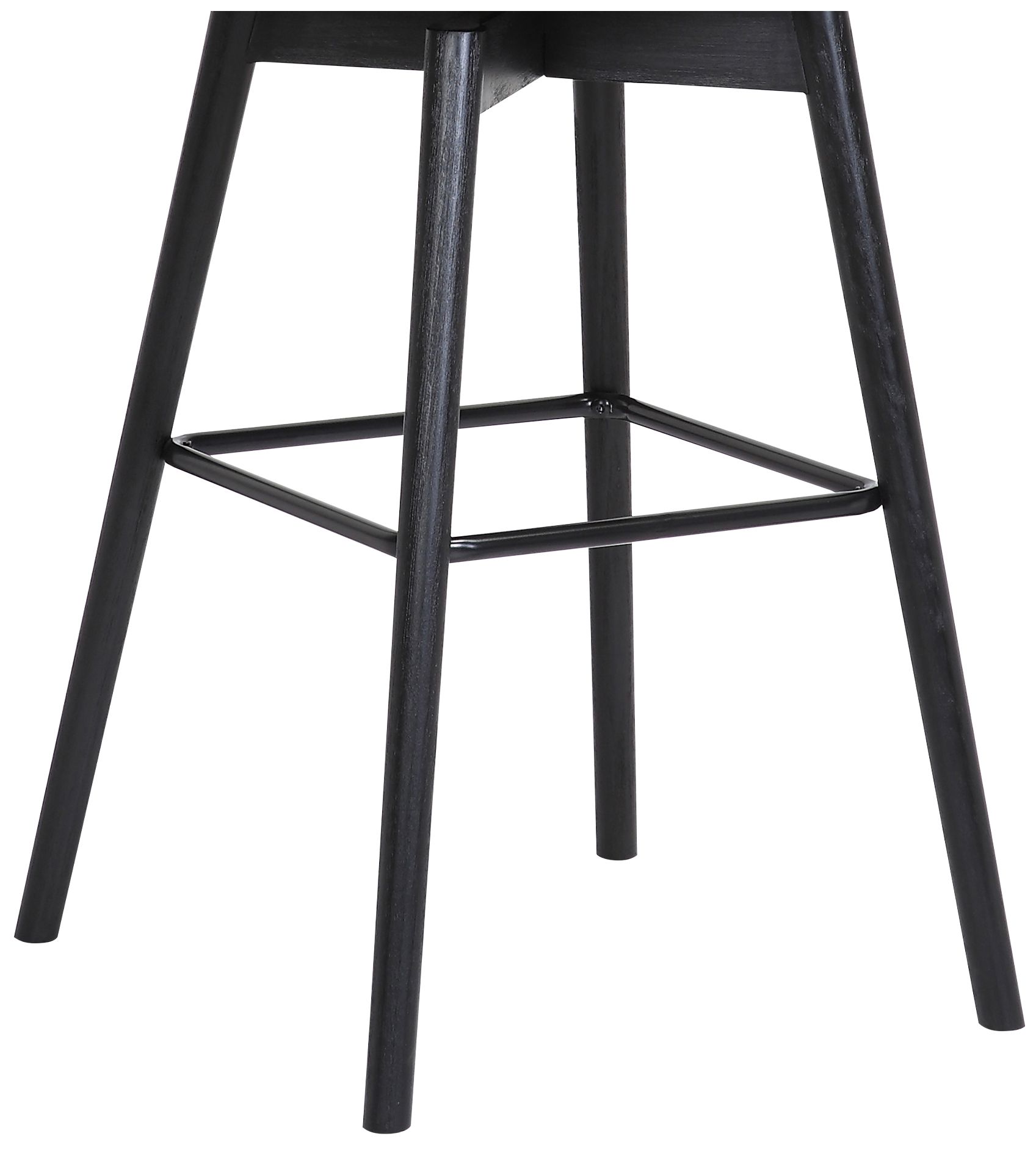 Sicily 26 In. Swivel Counter Stool in Black Wood and Light Grey Fabric