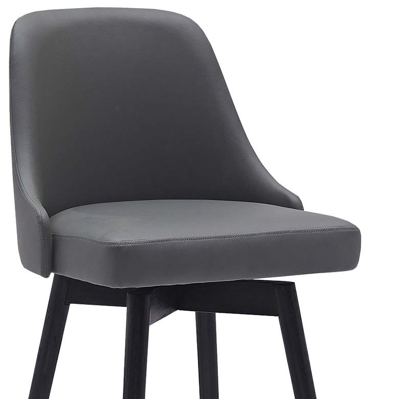Image 3 Sicily 30" Gray Faux Leather Swivel Bar Stool more views