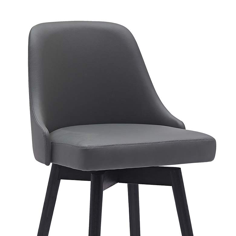 Image 4 Sicily 30" Gray Faux Leather Swivel Bar Stool more views