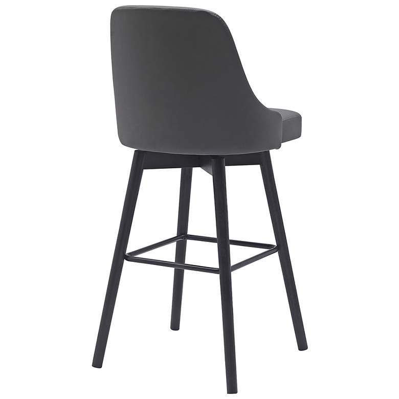Image 6 Sicily 30" Gray Faux Leather Swivel Bar Stool more views