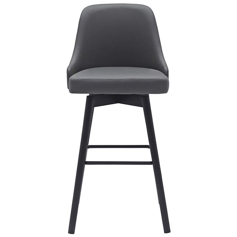 Image 7 Sicily 30" Gray Faux Leather Swivel Bar Stool more views