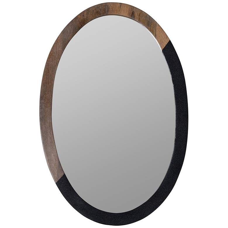 Image 1 Sicily Two-Tone 36" x 24" Wooden Oval Wall Mirror
