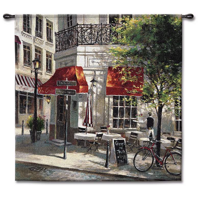 Image 1 Sidewalk Cafe 53 inch Square Wall Tapestry