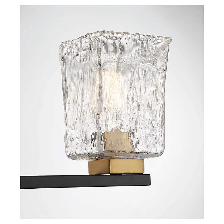 Image 3 Sidney 23"W Matte Black with Warm Brass 3-Light Bath Light more views