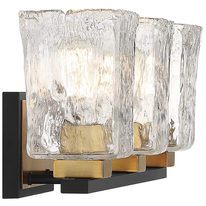 Image 4 Sidney 23"W Matte Black with Warm Brass 3-Light Bath Light more views