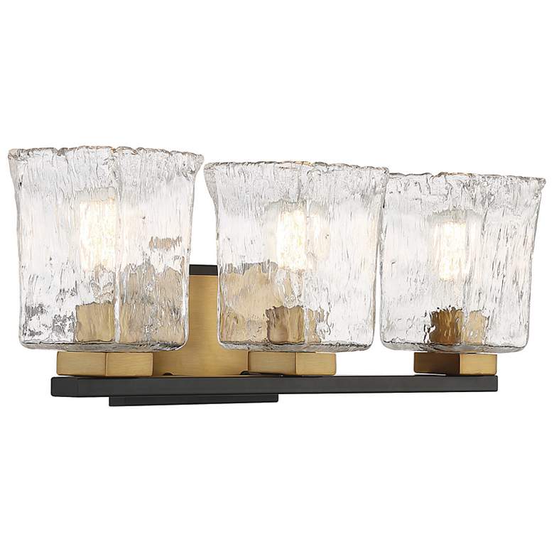 Image 5 Sidney 23"W Matte Black with Warm Brass 3-Light Bath Light more views