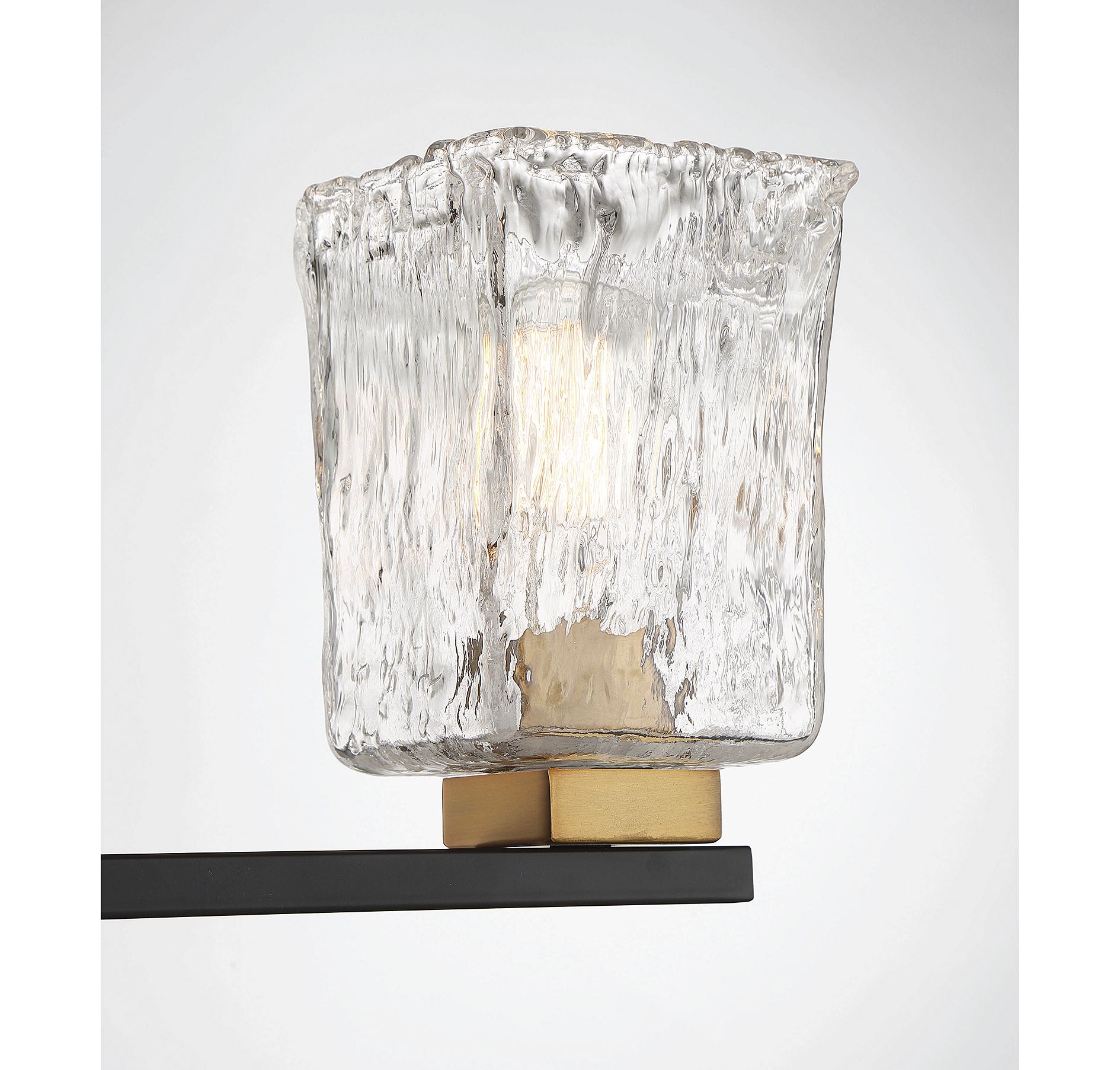 Image 3 Sidney 3-Light Bathroom Vanity Light in Matte Black with Warm Brass Accents more views