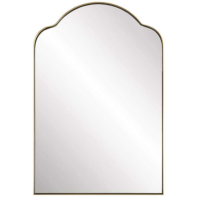 Image 3 Sidney Plated Brushed Brass 20 inch x 30 inch Arch Wall Mirror